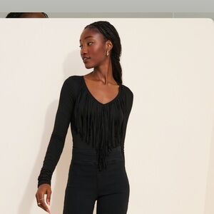 NiiHai Fringe V-neck Top <3 retail for $108 great conditionnnnn